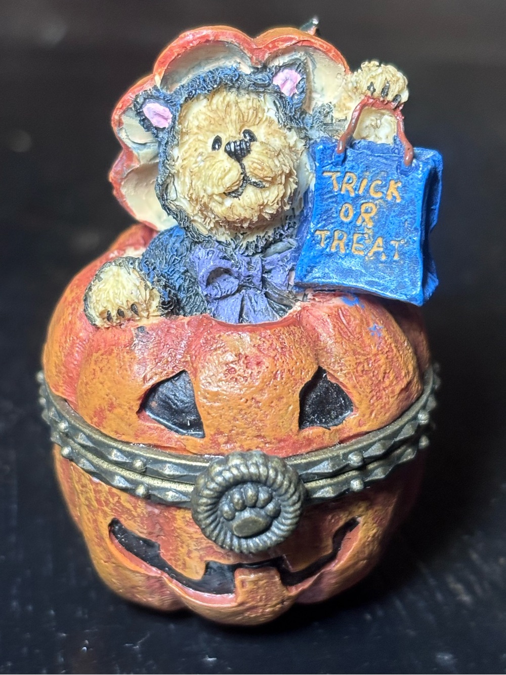 2007 Boyd’s Treasure Box Whisker’s Jack-O-Lantern Figurine !